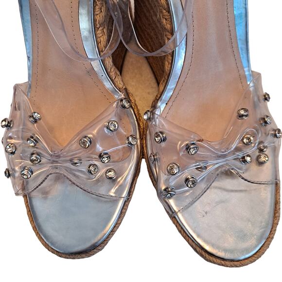 SCHUTZ Clear and Tan Wedge Sandals - Picture 3 of 10